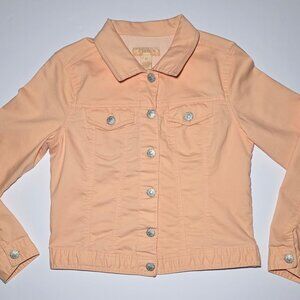 D Jeans Womens Orange Denim Button Up Jacket Size Medium